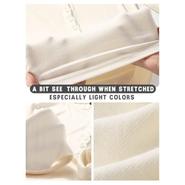 Prettywear Women's Trendy Long Sleeve Henley Shirt