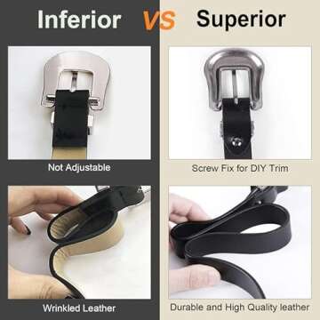 JASGOOD Vintage Leather Belt for Women - Adjustable & Versatile