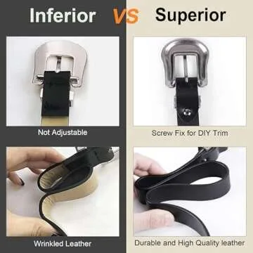 JASGOOD Vintage Leather Belt for Women - Adjustable & Versatile