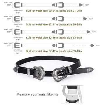 JASGOOD Vintage Leather Belt for Women - Adjustable & Versatile