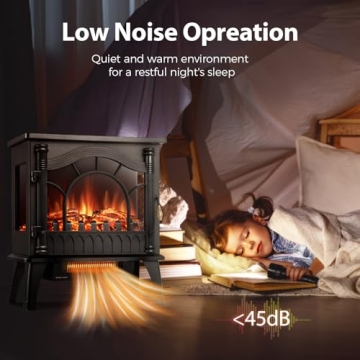 Kismile 1500W Infrared Electric Fireplace with 3D Flames