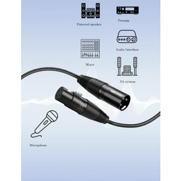 DUKABEL XLR Microphone Cable - 2.4M Balanced XLR Patch Cord for Clear Sound