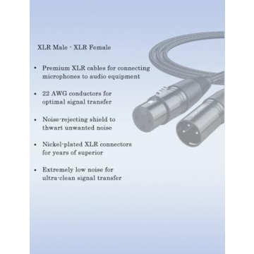 DUKABEL XLR Microphone Cable - 8FT Balanced Patch Cord