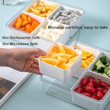 MANO Serving Tray for Party Divided Veggie Tray with Lid