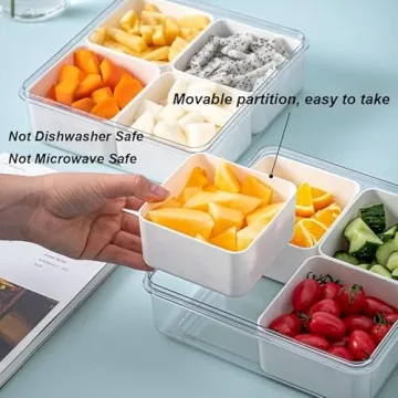 MANO Serving Tray for Party Divided Veggie Tray with Lid