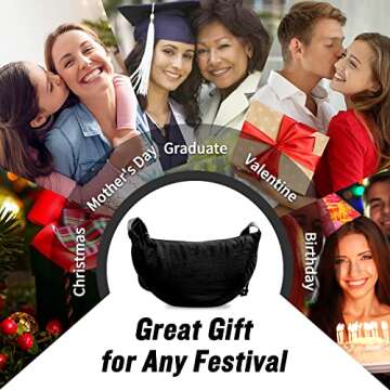 Nylon Crescent Crossbody Bag Ideal for Travel and Everyday Use