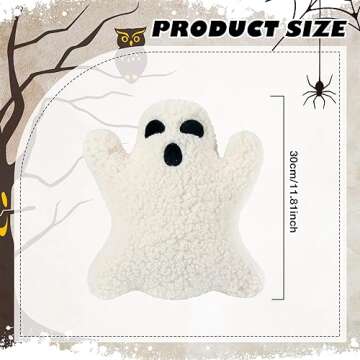 Shappy 3 Pcs Ghost Halloween Pillows Halloween Throw Pillows Stuffed Ghost Shaped Pillow Cute Soft G...