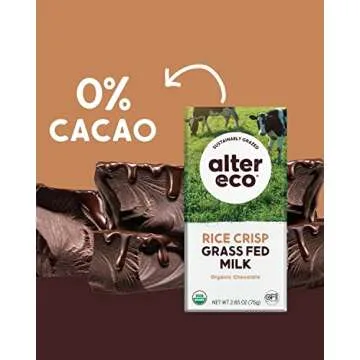 Alter Eco | Chocolate Bars | Pure Dark Cocoa, Fair Trade, Organic, Non-GMO, Gluten Free (Grass Fed Milk Chocolate - Rice Crunch)