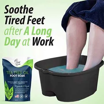 Foot Soaking Bath Basin - Large Size for Soaking Feet, Best Pedicure at Home Spa Treatment - Callus, Fungus and Dead Skin Remover, Enjoy Hot Water Foot Massager, Scrubbing in This Tub/Bucket - Gray