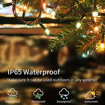 Smart Christmas String Lights, 131FT 400 RGB LEDs Christmas Lights Outdoor Indoor with 8 Lighting Modes, Fairy String Lights for 6-8ft Christmas Tree,IP44 Waterproof(2.4GHz)