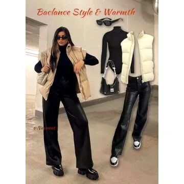 Stylish Faux Leather Pants for Women with Pockets