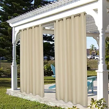 BONZER Outdoor Curtains for Patio Heavy Sunlight Block