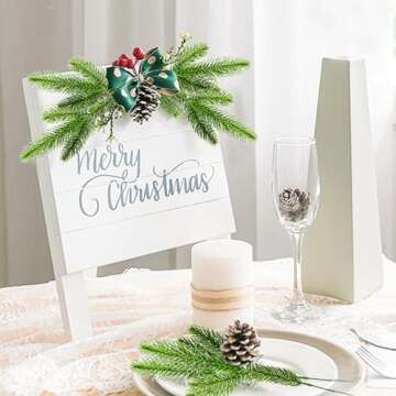 30 Pcs Artificial Pine Branches for Festive Decor