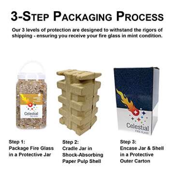 High Luster, 1/4" Reflective Tempered Fire Glass in Sunstorm Gold, 10 Pound Jar, by Celestial Fire Glass