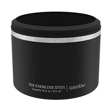 asobu Whiskey Glass with Insulated Stainless Steel Sleeve, 10.5 ounces (Black)