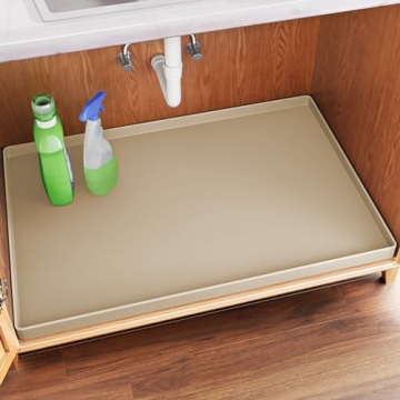 FLATO Waterproof Under Sink Mat - Flexible Silicone Drip Tray & Shelf Liner