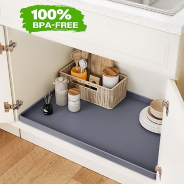 FLATO Waterproof Under Sink Mat - Silicone Shelf Liner