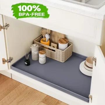 FLATO Waterproof Under Sink Mat - Silicone Shelf Liner