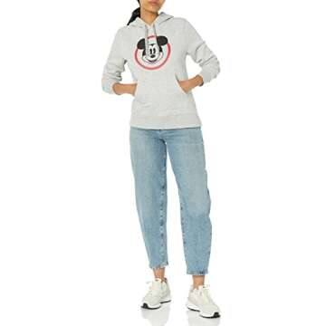 Amazon Essentials Disney | Marvel | Star Wars | Princess Women's Fleece Pullover Hoodie Sweatshirts (Available in Plus Size), Mickey Classic, X-Large