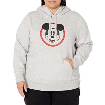 Amazon Essentials Disney | Marvel | Star Wars | Princess Women's Fleece Pullover Hoodie Sweatshirts (Available in Plus Size), Mickey Classic, X-Large