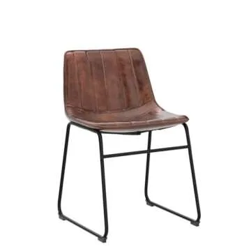 Stylish Yaheetech PU Leather Dining Chairs Set of 4