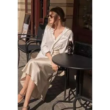 Zeagoo Women Satin Skirts for Women Silk Midi Length Skirt High Waist Solid Skirts Elegant