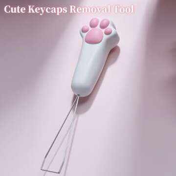 ZMX ZOMOPLUS Keycap Puller,Cute Keycaps Removal Tool for Mechanical Gaming Keyboard Changing/Cleaning Keys Custom Kawaii Stainless Steel Key Cap Puller DIY Keyboard Accessory (Cat Paw)