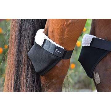 Click Horse Hock Shield, Horse Care Boots, Hock Shield for Horses, Fleece Lining, Prevents Hock Sore...