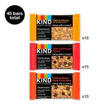 KIND Healthy Grains Bars, Variety Pack, Dark Chocolate Chunk, Oats & Honey, Peanut Butter Snacks, Gl...