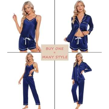 SWOMOG Women's 4pcs Satin Silky Pajama Set - Stylish Comfort for All Seasons