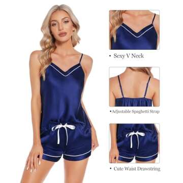 Luxury SWOMOG Women's 4pcs Satin Pajama Set
