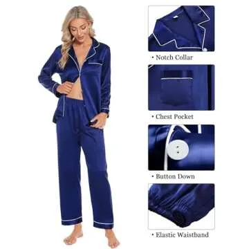 Luxury SWOMOG Women's 4pcs Satin Pajama Set