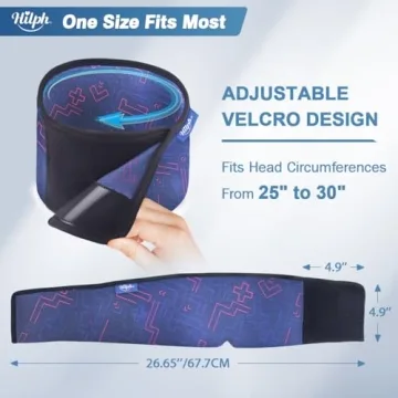 Hilph Adjustable Migraine Ice Pack Head Wrap for Headache Relief, Migraine Headache Relief Cap, Migraine Ice Mask with Hot Cold Compress for Headache Tension, Stress & Sinus, Hangover (Blue)