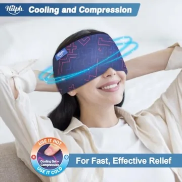 Hilph Adjustable Migraine Ice Pack Head Wrap for Headache Relief, Migraine Headache Relief Cap, Migraine Ice Mask with Hot Cold Compress for Headache Tension, Stress & Sinus, Hangover (Blue)
