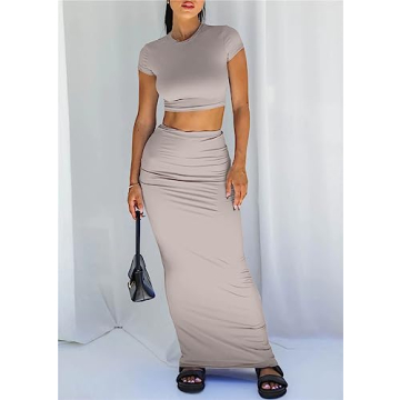 Two Piece Women Maxi Skirt Set for Stylish Summer Looks