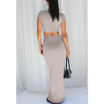 Two Piece Women Maxi Skirt Set for Stylish Summer Looks