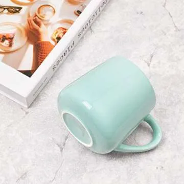 Bosmarlin Large Glossy Ceramic Coffee Mug, Tea Cup for Office and Home, 18 oz, Suitable for Dishwasher and Microwave(Mint Green, 1)
