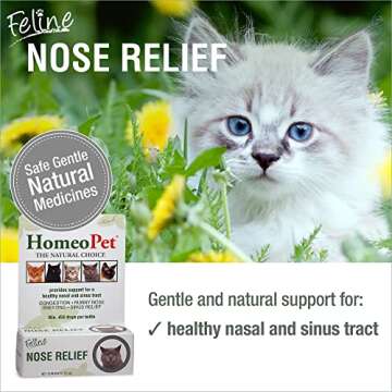HomeoPet Feline Nose Relief - Natural Nasal & Sinus Medicine for Cats, 15ml