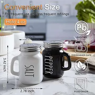 ZOSUJO Vintage Salt and Pepper Shaker Set for Kitchen