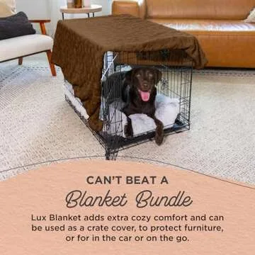 Calming Lux Donut Cuddler Pet Bed + Throw Blanket Set