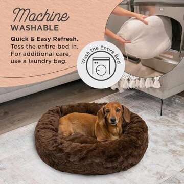 Calming Lux Donut Cuddler Pet Bed + Throw Blanket Set