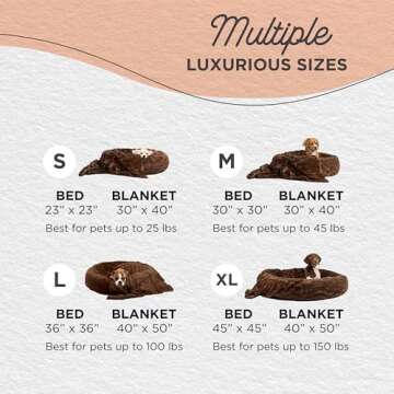 Calming Lux Donut Cuddler Pet Bed + Throw Blanket Set