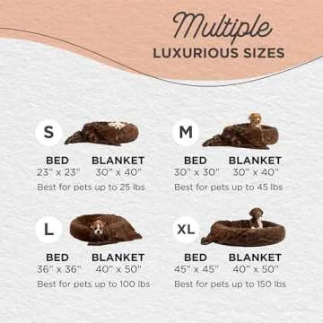 Calming Lux Donut Cuddler Pet Bed + Throw Blanket Set