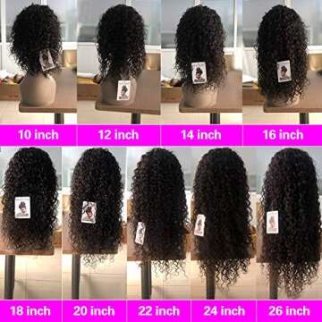 Ralisa Human Hair Lace Frontal Wig Water Wave Lace Wigs Wet and Wavy Human Hair Wig with Baby Hair Pre Pluked Human Hair Wigs for Black Woman 100% Unprocessed Virgin Human Hair Lace Front Wigs 10inch