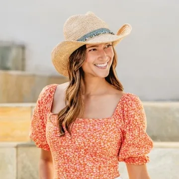 Wallaroo Women’s Adjustable Tahiti Cowboy Hat - Turquoise