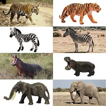 Toymany 14PCS 1-2" Tiny Jungle Animal Figures Toy, Realistic Mini Jungle Zoo Animal Figurines Cake Topper Toy Set, Easter Egg Christmas Birthday Gift Party Favor School Project for Kids Toddlers