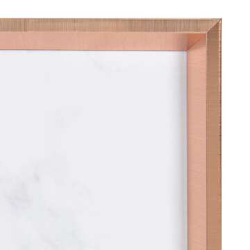 Kate and Laurel Calter Framed Decorative Magnetic Bulletin Board with Classic Glam Cararra Marble Design, 21.5x27.5, Rose Gold