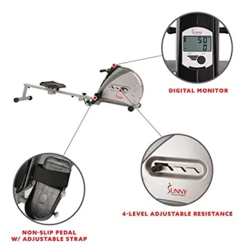 Sunny Health & Fitness Rower with Digital Monitor & App
