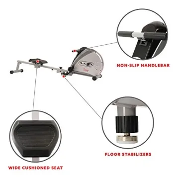 Sunny Health & Fitness Rower with Digital Monitor & App