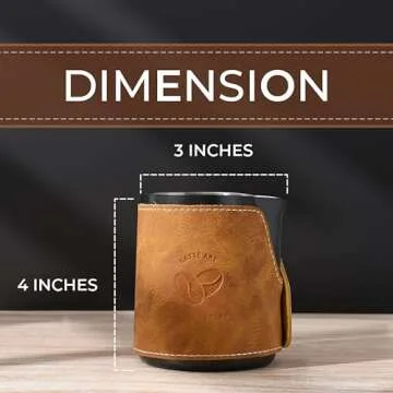 Handleless Milk Frothing Pitcher - Stainless Steel Espresso Milk Pitcher - Milk Jug for Latte Pen Quality Latte Art - 450ml/15.2oz Eagle Spout Leather Wrap - Espresso Accessories - Latte Art Tools